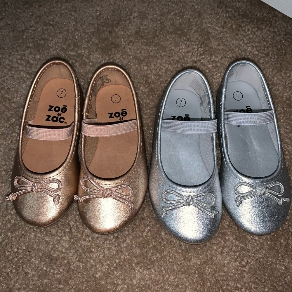 Zoe & Zac silver & Rose gold flats 7